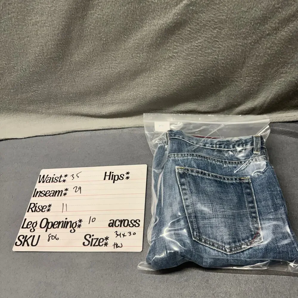 Banana Republic Jeans Relaxed Fit‎ Button Fly Mens 34x30 (35x29 ACTUAL) Denim